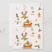 かわいいオ何おもしろいクリスマス1st誕生日招待状 招待状 (裏面)