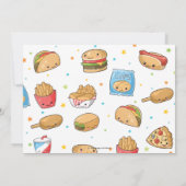 かわいいカイトファストフードパーティーボーイ誕生日 招待状 (裏面)