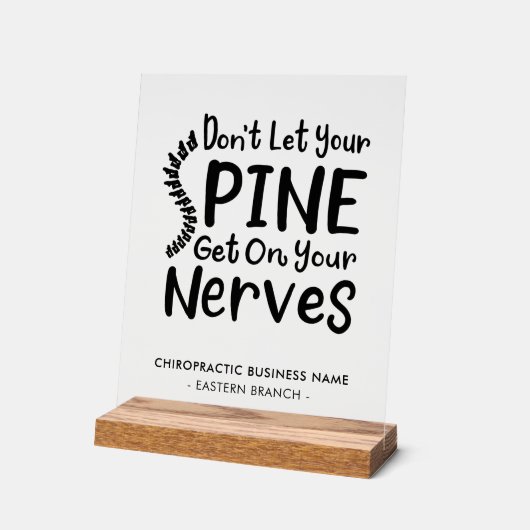 かわいいカイロプラクティックの会社名とオフィス アクリルサイン (傾斜)