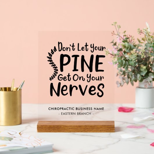 かわいいカイロプラクティックの会社名とオフィス アクリルサイン (ウェディング)