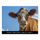 かわいいカウエクストララージ誕生日カード (正面横)