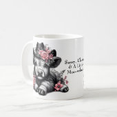 かわいいカウガールハイランド牛と文字 コーヒーマグカップ (正面左)