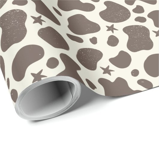 かわいいカウスキンカウボーイスタイルブラウンクリーム ラッピングペーパー (ロールコーナー)