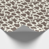 かわいいカウスキンカウボーイスタイルブラウンクリーム ラッピングペーパー (角)