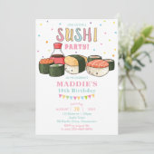 かわいいカウトスシパーティーパステルガール誕生日 招待状 (スタンド正面)