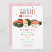 かわいいカウトスシパーティーパステルガール誕生日 招待状 (正面/裏面)