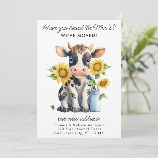 かわいいカウヒマワリ新しいアドレス引っ越しました移動 案内状 (スタンド正面)