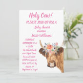 かわいいカウファームカントリーベビーガールウェスタンフローライン 招待状 (スタンド正面)