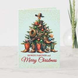 かわいいカウボーイのクリスマスカード シーズンカード