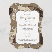 かわいいカウボーイのテーマのベビーシャワーの招待ブラウン 招待状 (正面/裏面)