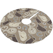 かわいいカウボーイのテーマパターンブラウン ブラッシュドポリエステルツリースカート (アングル)