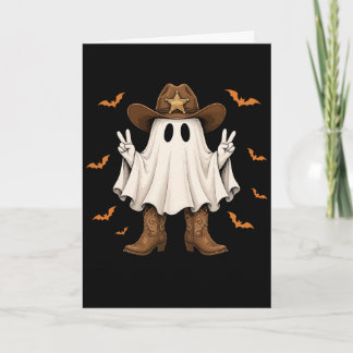 かわいいカウボーイの幽霊保安官ピースおもしろハロウィン カード
