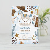 かわいいカウボーイの誕生日招待状 招待状 (スタンド正面)