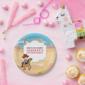 かわいいカウボーイの1歳誕生日パーティー ペーパープレート (パーティー)