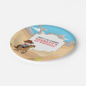 かわいいカウボーイの1歳誕生日パーティー ペーパープレート (アングル)