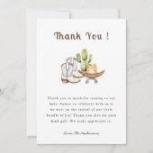 かわいいカウボーイぼほベビーシャワーサンキューカード サンキューカード (正面)