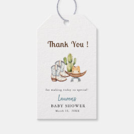 かわいいカウボーイぼほ赤ちゃんシャワーありがとう ギフトタグ