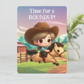 かわいいカウボーイキッドを馬で 招待状 (スタンド正面)