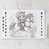 かわいいカウボーイキッドを馬の色にランチョンマット ペーパーパッド (インサイチュ)