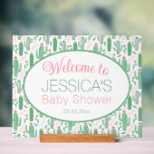 かわいいカウボーイサボテンフローラベビーシャワーへようこそ アクリルサイン (ニュートラル)