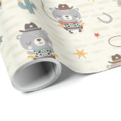 かわいいカウボーイシェリフベアクリーム ラッピングペーパー (ロールコーナー)