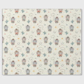 かわいいカウボーイシェリフベアクリーム ラッピングペーパー (フラット)