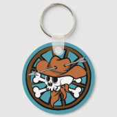 かわいいカウボーイスカルとクロスボーン キーホルダー (正面)