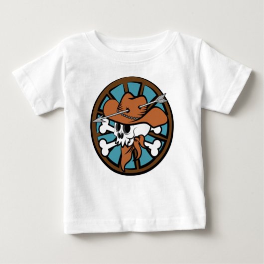 かわいいカウボーイスカルとクロスボーン ベビーTシャツ (正面)