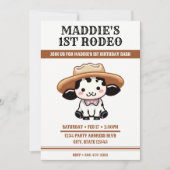 かわいいカウボーイハット1st誕生日パーティー 招待状 (正面)