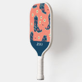 かわいいカウボーイブーツ継ぎ目のないパターン ピックルボールラケット (左)