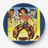 かわいいカウボーイプリント ペーパープレート (正面)