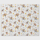 かわいいカウボーイベア、犬と猫の馬 ラッピングペーパー (フラット)