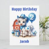かわいいカウボーイポニー2歳の誕生日カード (スタンド正面)