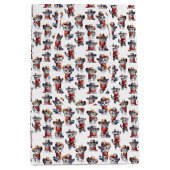 かわいいカウボーイユキヒョウ ミディアムペーパーバッグ (正面)