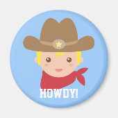 かわいいカウボーイ少年のためのハウディ マグネット (正面)