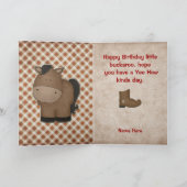 かわいいカウボーイ誕生日グリーティングカード カード (内部)