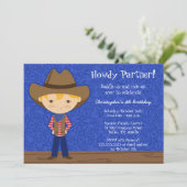 かわいいカウボーイ誕生日パーティーの招待 招待状 (スタンド正面)