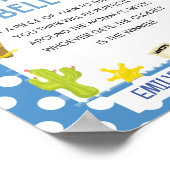 かわいいカウボーイ赤ちゃんシャワーゲームサイン ポスター (角)