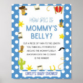 かわいいカウボーイ赤ちゃんシャワーゲームサイン ポスター (正面)