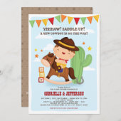 かわいいカウボーイ赤ちゃんシャワーテーマ招待状 招待状 (正面/裏面)
