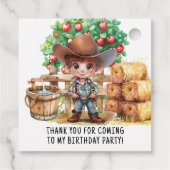 かわいいカウボーイ農家1st.誕生日パーティーありがとう フェイバータグ (裏面)