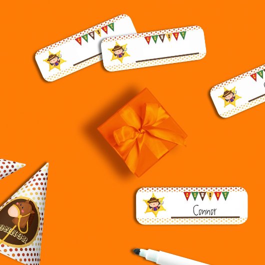 かわいいカウボーイ野生の西 名札