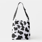 かわいいカウボーイ黒と白のファーム牛プリント クロスボディバッグ (裏面)