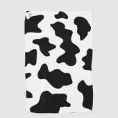 かわいいカウボーイ黒と白のファーム牛プリント ゴルフタオル (正面)