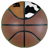 かわいいカウボーイ黒と白のファーム牛プリント バスケットボール (右)