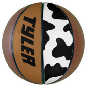 かわいいカウボーイ黒と白のファーム牛プリント バスケットボール (縦)