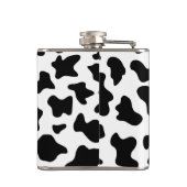 かわいいカウボーイ黒と白のファーム牛プリント フラスク (裏面)