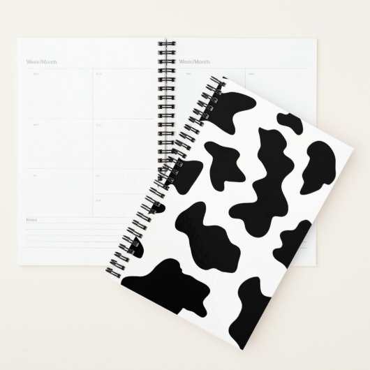 かわいいカウボーイ黒と白のファーム牛プリント プランナー手帳 (ディスプレー)