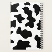 かわいいカウボーイ黒と白のファーム牛プリント プランナー手帳 (裏面)