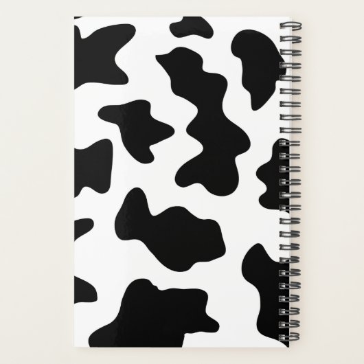 かわいいカウボーイ黒と白のファーム牛プリント プランナー手帳 (裏面)